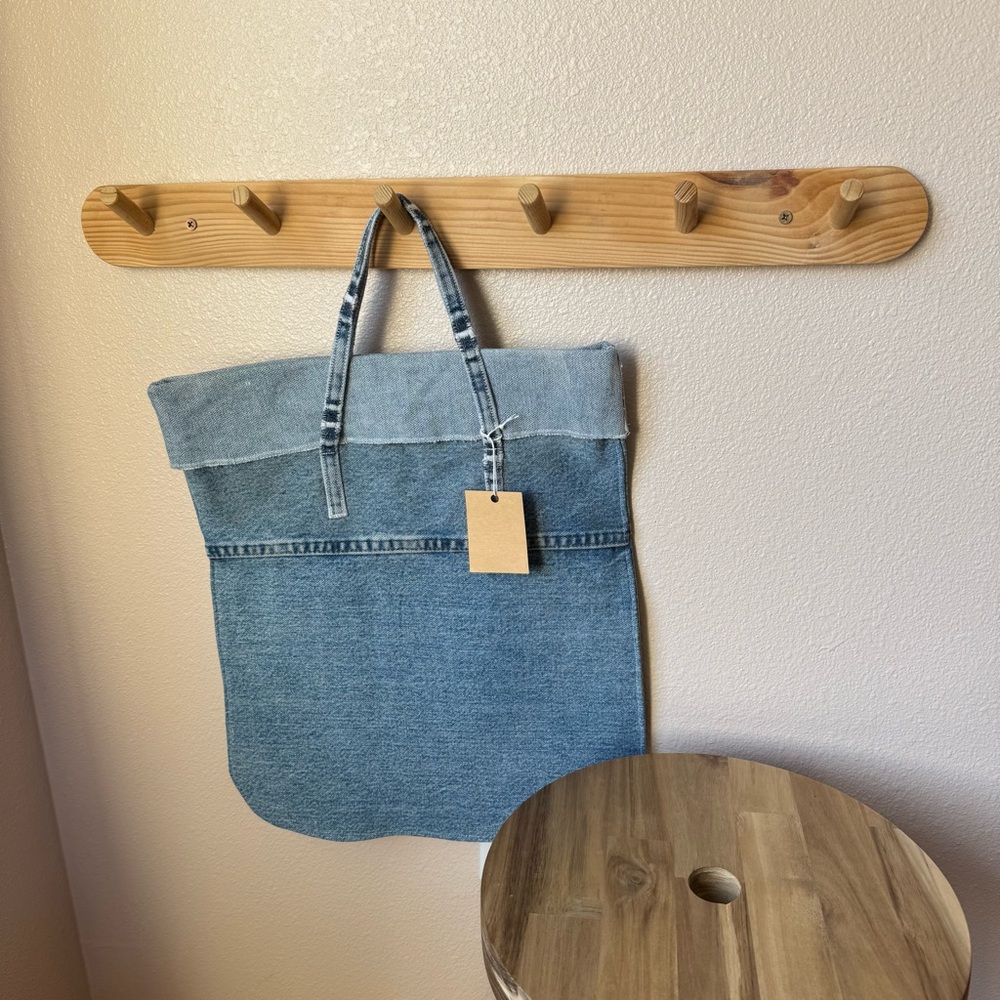 Denim Tote Bag Hand Sewn By Me